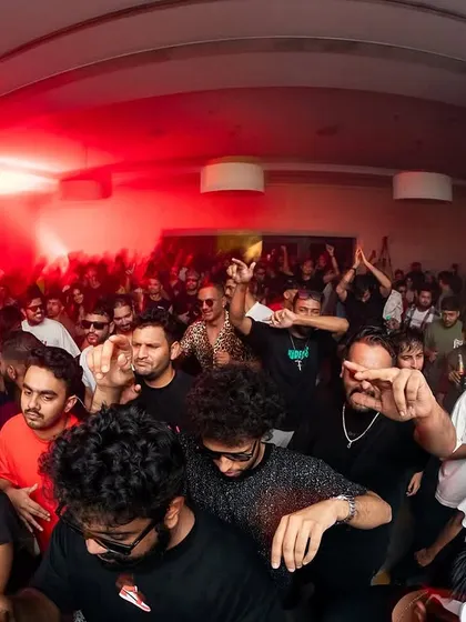 The crowd at i-Bar during a peak hour set. This is what a successful club night looks like, with everyone packed in and moving together.