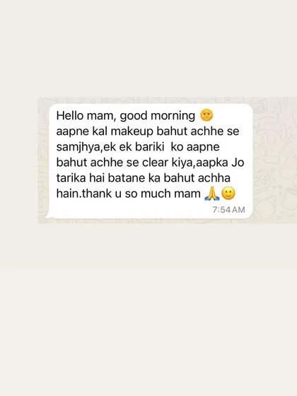 A lovely message in Hindi from a student who appreciated how well I explained everything, clarifying every small detail.