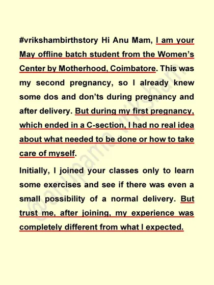 The start of an inspiring birth story. This mother shares how her second pregnancy experience was completely different after joining my classes, even though she initially joined just for exercises.