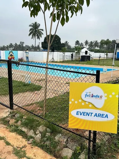 A clear view of the event area sign at our partner venue, ready for a day of fun. We partner with top-notch facilities to host our events.