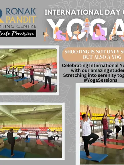Shooting is a form of yoga, requiring immense focus and control. Here, our students participate in a yoga session on International Yoga Day, enhancing their flexibility, balance, and mental serenity.
