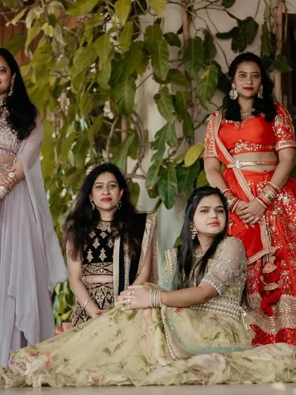 A group photo of my beautiful past brides, ready for a TDC showcase video.