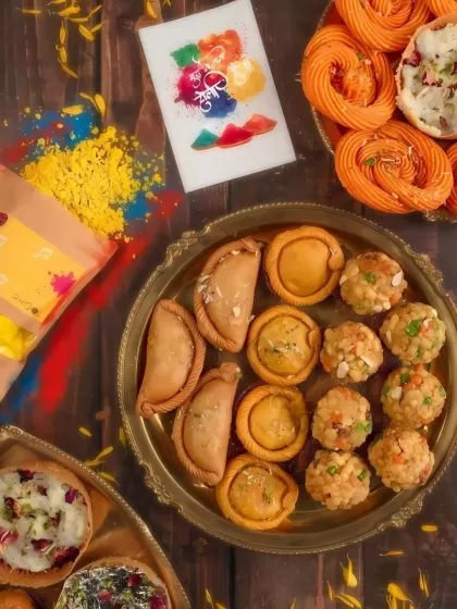 Food is central to every festival. For Holi, I craft colourful and traditional sweets like gujiyas, laddoos, and more, bringing the authentic taste of the celebration to your party.