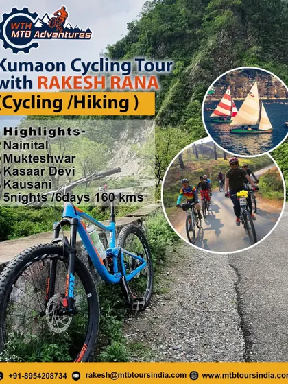 Join our guide Rakesh Rana for a Kumaon Cycling Tour that also includes hiking. This 6-day trip covers 160kms through Nainital, Mukteshwar, and Kausani.
