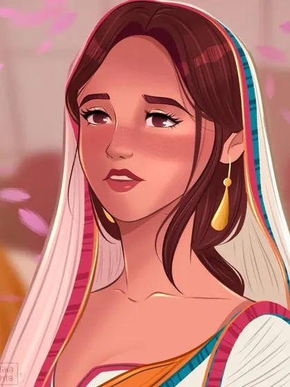 A photo study of Princess Jasmine from the live-action 'Aladdin'. The goal was to capture the soft, romantic lighting and the emotion of the scene with falling petals.