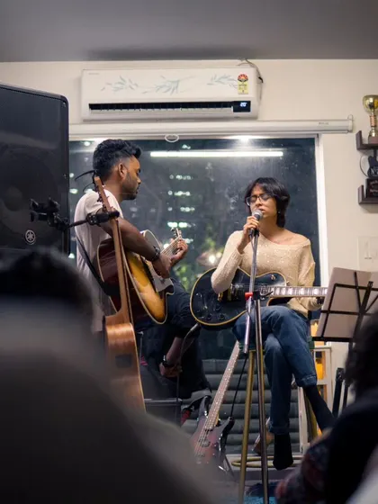 A beautiful shot of a duo performance, with the audience completely captivated. This is the kind of artist-audience connection we strive to create at every show.