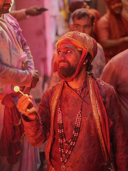 A comprehensive photo series from Lathmaar Holi in Barsana. These images document the unique tradition where women playfully hit men with sticks, recreating a legend of Lord Krishna and Radha. The photos are filled with motion, color, and raw emotion.