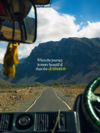 The journey is often more beautiful than the destination. This shot, taken from the dashboard of a bus in Spiti Valley, captures the feeling of adventure on the open road.