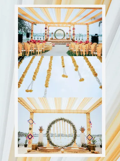 A duplicate of the beautiful Haldi decor collage (ID 11), highlighting the vibrant and thoughtful planning.
