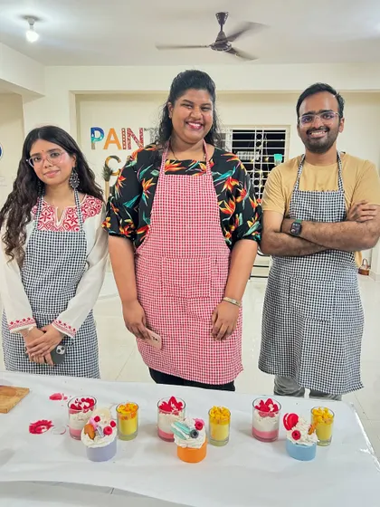A fun group of friends and family after a successful candle making session.
