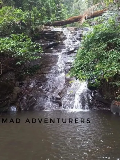 A secluded waterfall in the Kasargod district, a perfect spot to cool off during our Ranipuram trek.