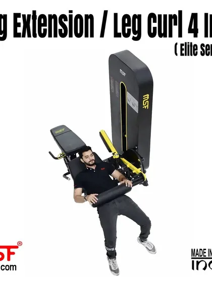 A user performs a glute kickback, another function of this versatile 4-in-1 machine.