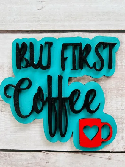 For all the coffee lovers, this "But First Coffee" magnet is a must-have. It's hand-painted and has strong magnets on the back to hold up your notes and photos.
