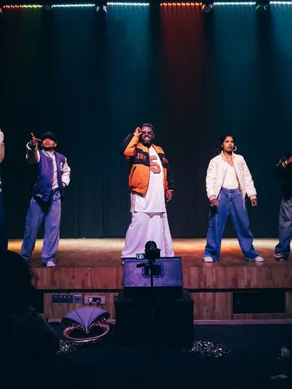 The dream team on stage, showcasing months of hard work and passion that led to this moment at Performance Night.