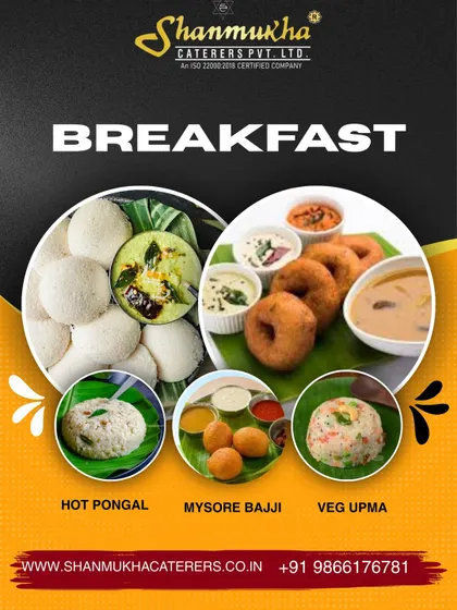 Start your day with our energizing South Indian breakfast options like Hot Pongal, Mysore Bajji, and Veg Upma, served with traditional accompaniments.