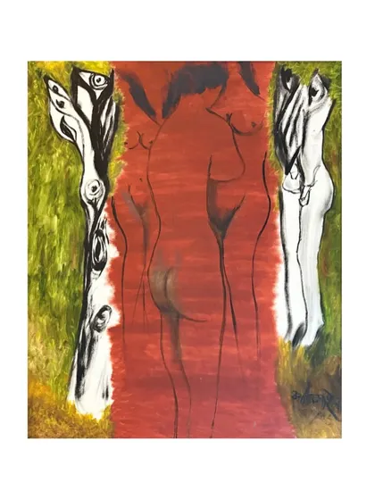 'Lovers', a 2005 painting by Kartick Pyne. This work was featured in our 'Auction of the Week', which included several no-reserve lots, providing a great opportunity for collectors to acquire pieces by notable modern artists.