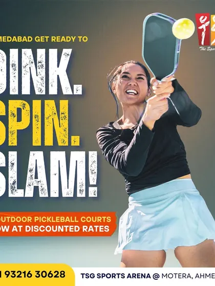 Ahmedabad, get ready to dink, spin, and slam. Our four new outdoor pickleball courts in Motera are now open at discounted rates.