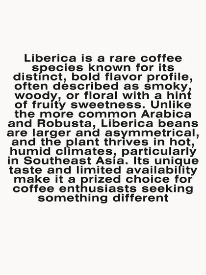An introduction to Liberica, a rare coffee species known for its distinct smoky, woody, or floral flavor profile.