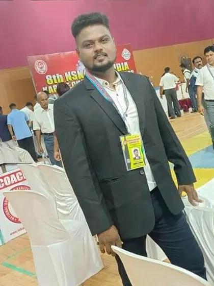 Coach Prabakaran at the national championship event in Goa.