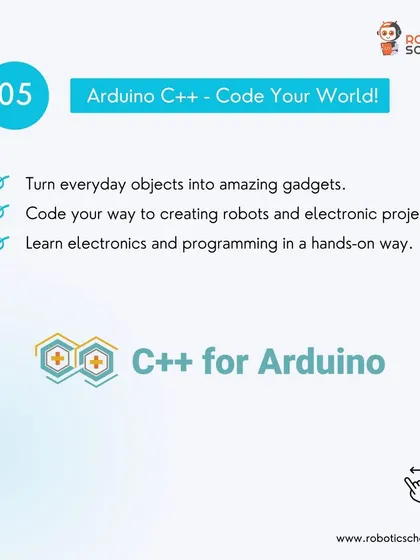 Our Arduino C++ course teaches students how to turn everyday objects into amazing gadgets. It's a hands-on way to learn electronics and programming by creating robots and other electronic projects.