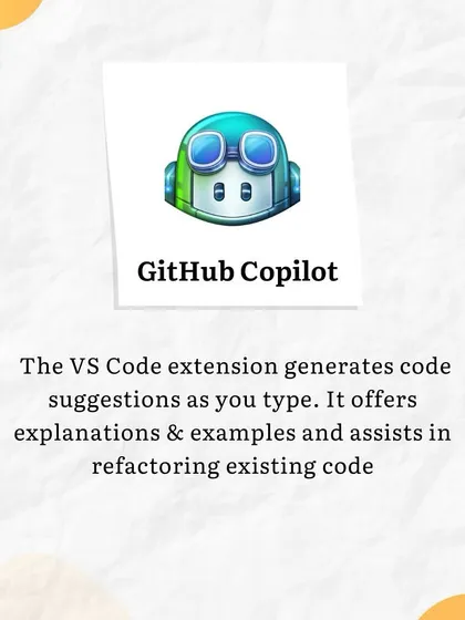 GitHub Copilot is an essential tool we teach in our workshops. This VS Code extension acts like a pair programmer, generating code suggestions as you type and helping refactor existing code to improve quality.
