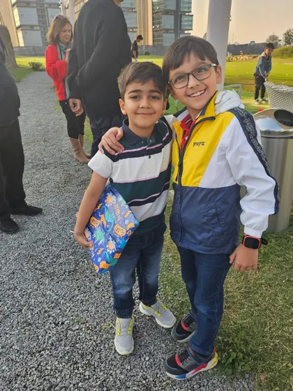 Friends celebrating together on the course. My venue provides plenty of space for kids to run around and have fun in a safe, open-air setting.