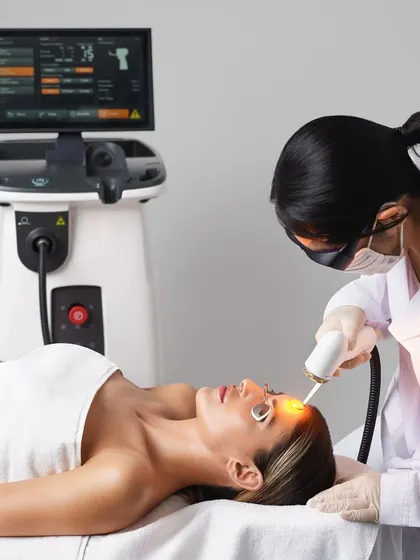The ADVATx system allows for complete control and customization. Here, a technician performs a treatment, ensuring the settings are perfectly tailored to the client's skin type and concerns.