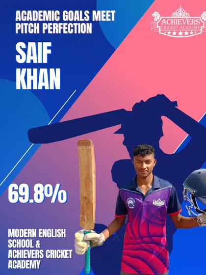 Saif Khan demonstrating that hard work pays off everywhere, balancing his cricket training with his academic responsibilities.