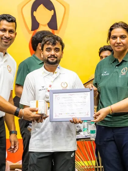 Another proud participant receiving his certificate and prize at the PSPB Summer Camp. The event was a great success, fostering talent and passion for the sport.