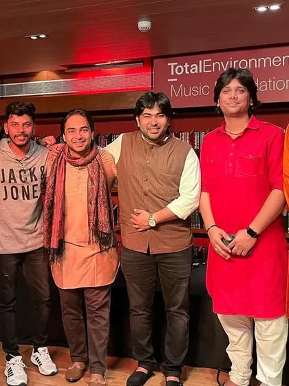 The full band posing at the venue in Bangalore. These are the moments of camaraderie before we hit the stage.