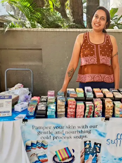 At my stall at the Richmond & Langford CWA farmer's market, one of my last for the season.