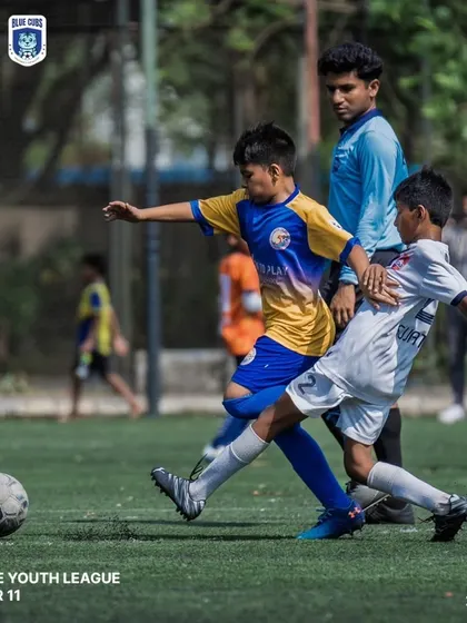 A tough tackle from our U11 player to win back possession during a league fixture.