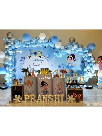 A blue fairy theme for Pranshi's 3rd birthday.