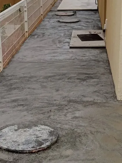 Concrete is a durable and versatile material for landscaping. Here, we've created a smooth, practical surface for a side alley.