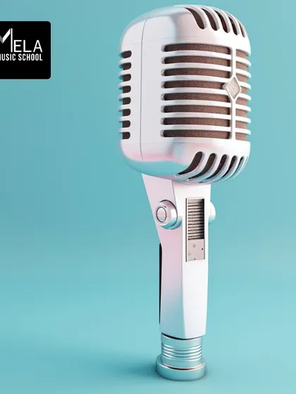 A vintage style microphone, symbolizing the timeless power of the human voice. My vocal journey is about discovering your unique vocal identity.
