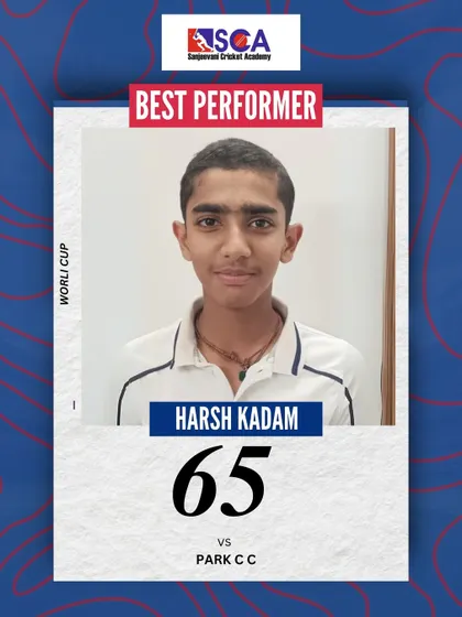 A solid innings of 65 from Harsh Kadam. We teach our players the importance of contributing to the team score in every match.