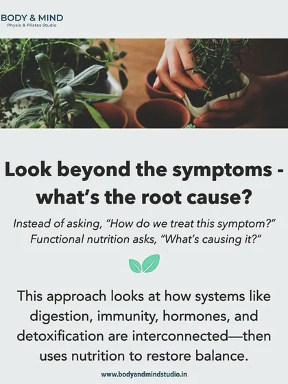 I practice Functional Nutrition, which looks beyond symptoms to find the root cause of health issues by examining how systems like digestion and hormones are interconnected.