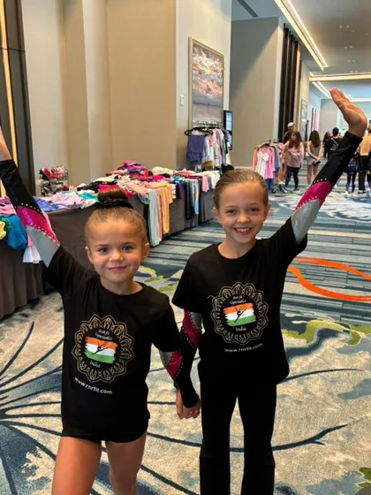 Our girls representing India at the USAIGC Worlds 2024 in Orlando. We provide opportunities for our gymnasts to compete on the biggest international platforms.