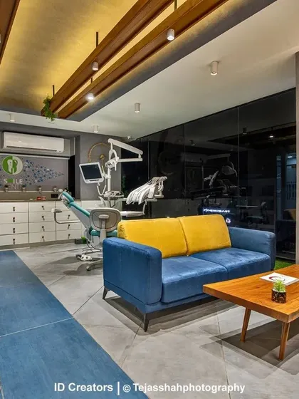 The clinic's design ensures that even the treatment areas feel open and connected, with views into the consultation area and beyond.