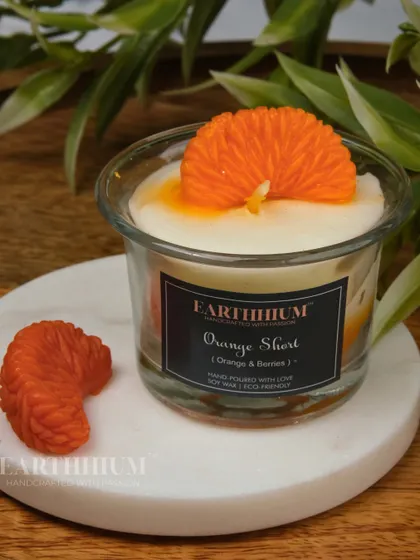 An Orange Short candle to bring a little bit of citrusy sunshine into your day.