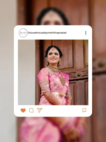 Another shot of the bride in her pink blouse.