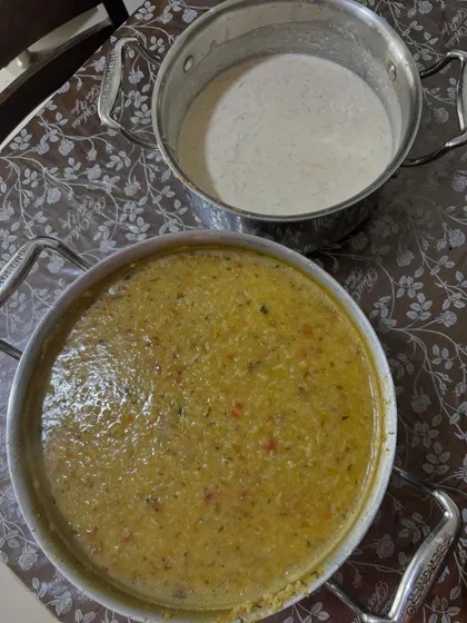 A comforting meal of Dal Khichdi and Raita, specially prepared for toddlers with mild spices and a soft consistency.