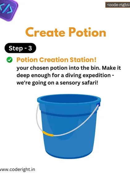 Step 3: Create the potion. The kids pour their chosen material into the bin, creating the "sensory wonderland." This simple action is part of setting up the environment for their imaginative play.