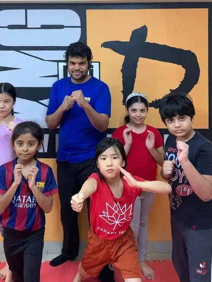 Our kids' self-defense class in action. We teach practical skills in a fun and supportive environment, helping children grow into confident and aware individuals.