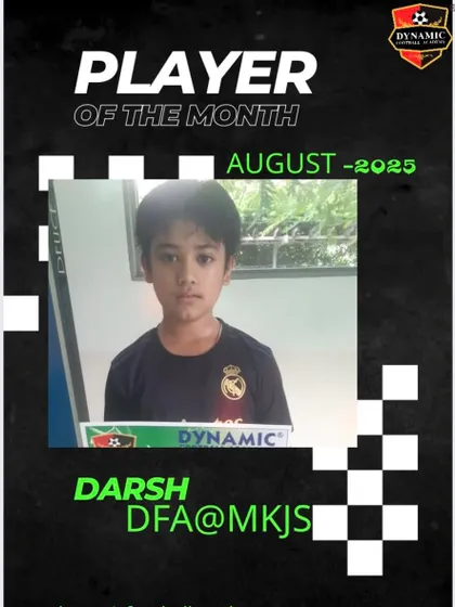 Darsh, Player of the Month for August 2025.