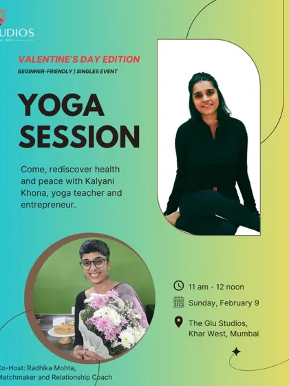 For singles who share a wellness vibe. This Valentine's Day yoga session in Mumbai was a perfect way to connect with others who value a growth mindset and healthy living.