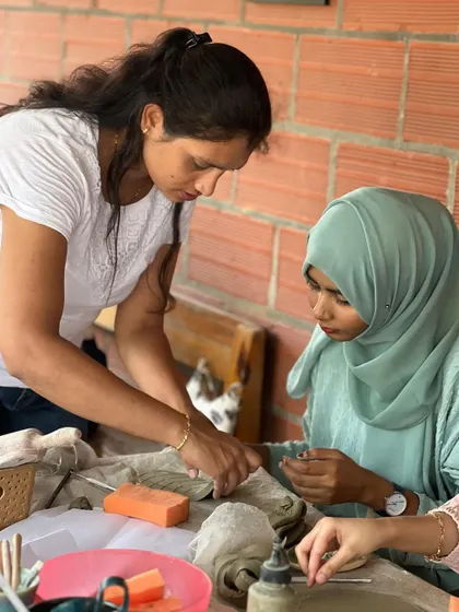 I believe in guiding every person with love and attention. Here I am helping a member of the Sugarfit team during a corporate wellness activity. No experience is needed, I am here to help you at every step.