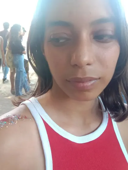 A rainbow of glitter on the shoulder. I can layer different colors of glitter to create a unique, multi-tonal effect.
