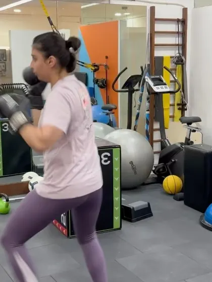 As her strength returned, we incorporated more dynamic and functional movements into her program. Boxing drills like these help improve coordination, rotational power, and confidence in her body's resilience.