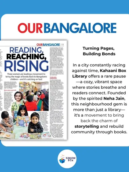 We were so thrilled to be featured in Our Bangalore weekly. It's wonderful to see our mission of building a reading community get recognized.